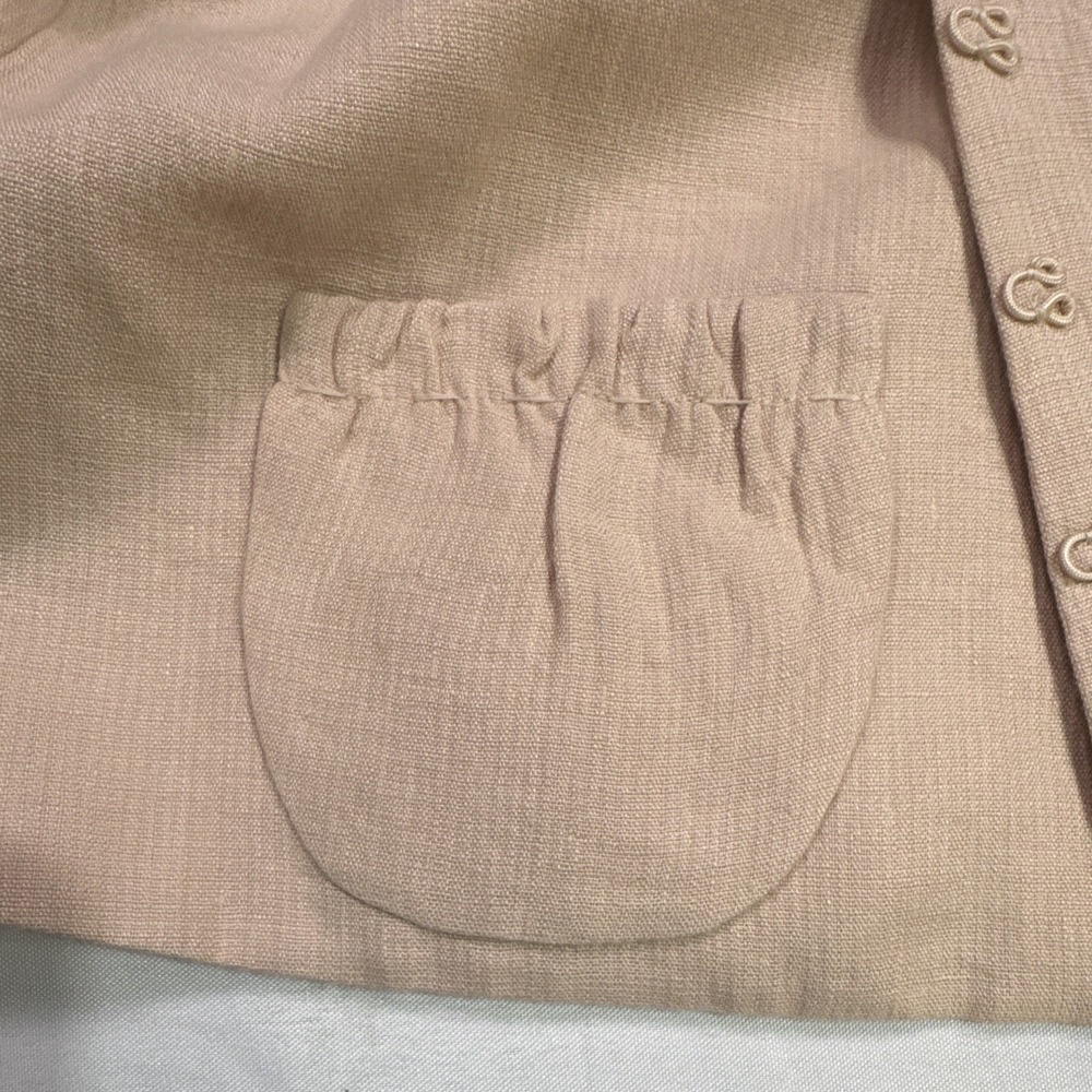 Robert Rodriguez Linen Embellished Jewel Neck Hook & Eye Jacket Blush Pink Women - Picture 7 of 10